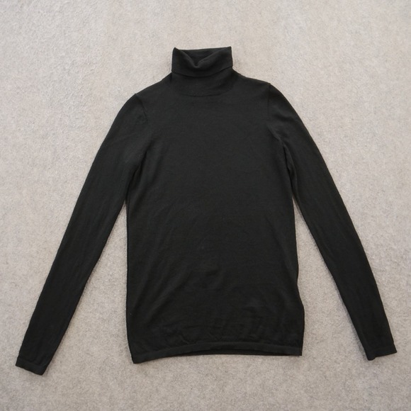 AllSaints Sweater Womens Small Black Wool Turtleneck Pullover Knit Long Sleeve - Picture 1 of 15